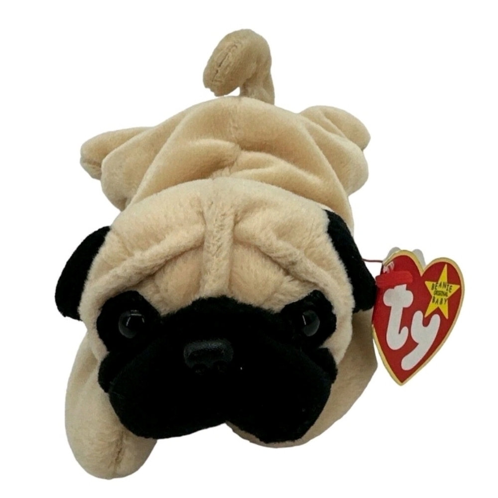 Pugsly Beanie Baby Pug dog 1996 vintage retired